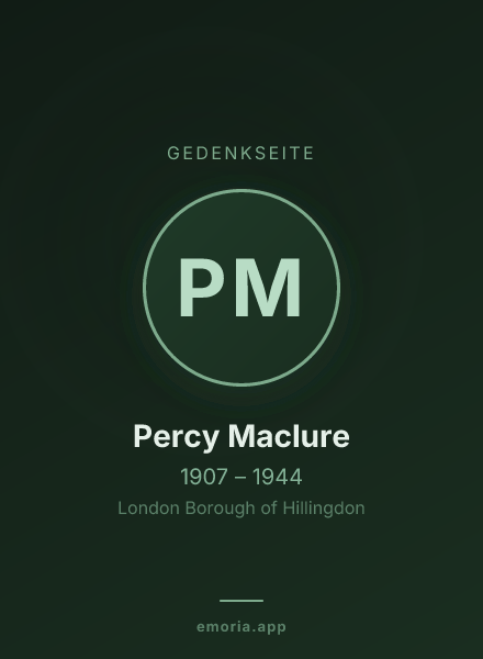 Gedenkportrait von Percy Maclure