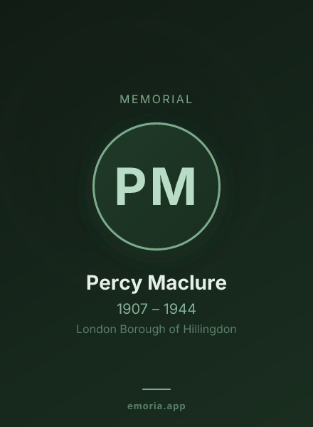 Memorial portrait of Percy Maclure