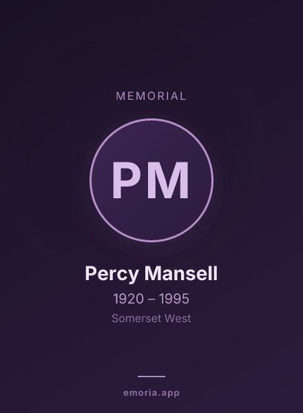 Memorial portrait of Percy Mansell