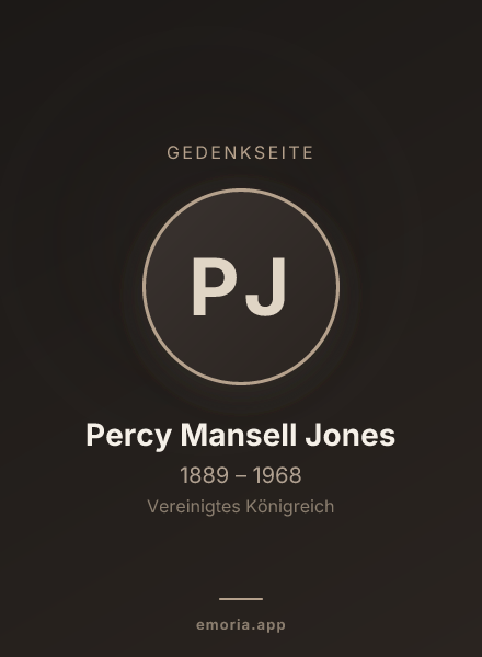 Gedenkportrait von Percy Mansell Jones