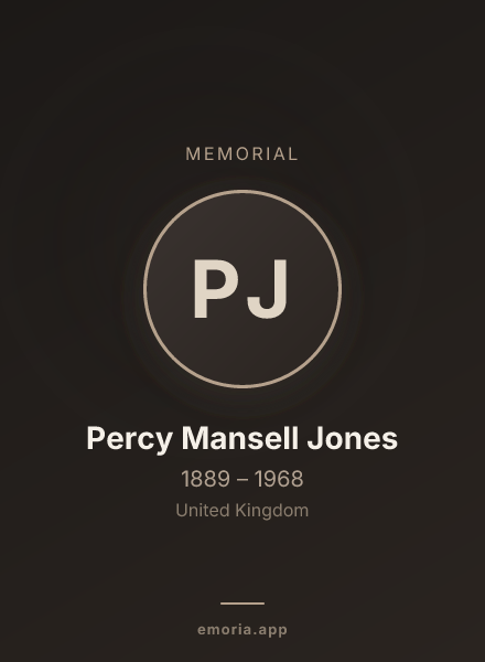 Memorial portrait of Percy Mansell Jones