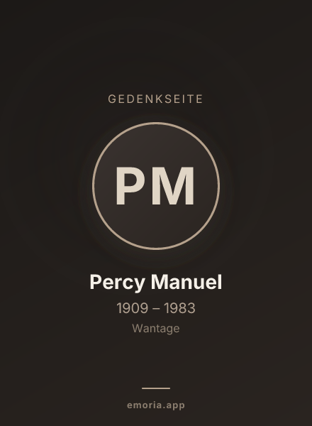 Gedenkportrait von Percy Manuel