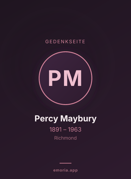 Gedenkportrait von Percy Maybury