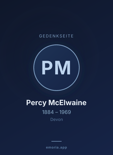 Gedenkportrait von Percy McElwaine