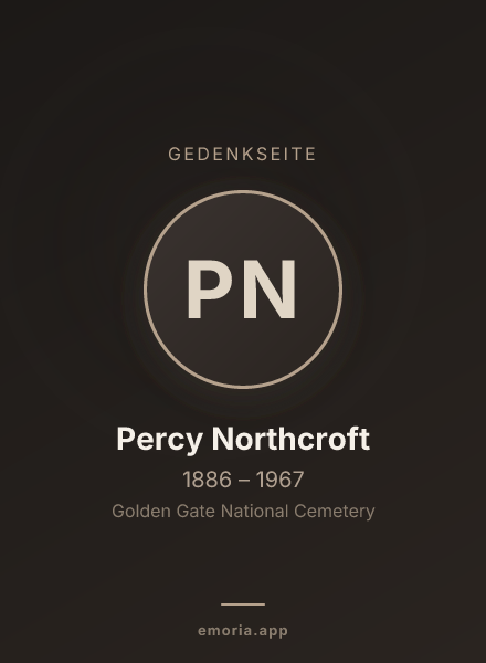 Gedenkportrait von Percy Northcroft