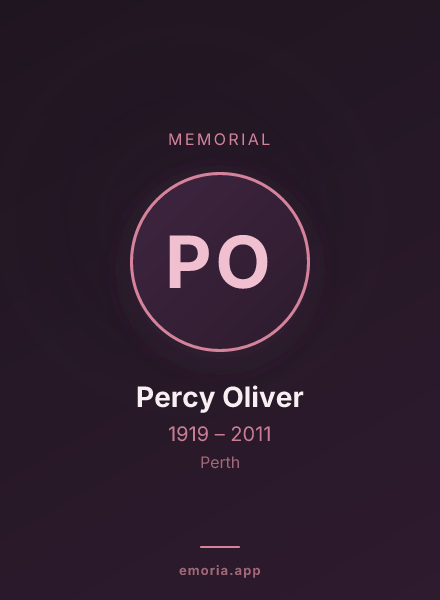 Memorial portrait of Percy Oliver