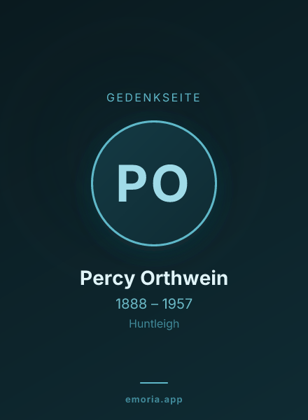 Gedenkportrait von Percy Orthwein