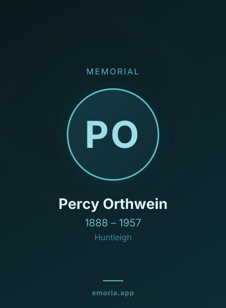 Memorial portrait of Percy Orthwein