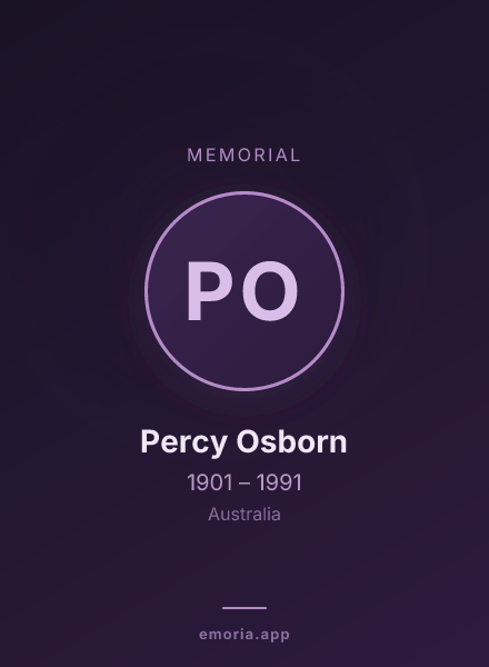 Memorial portrait of Percy Osborn