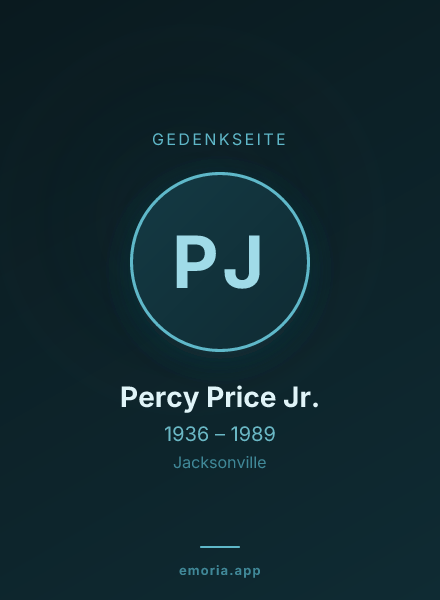 Gedenkportrait von Percy Price Jr.