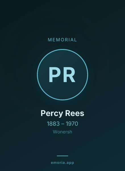 Memorial portrait of Percy Rees