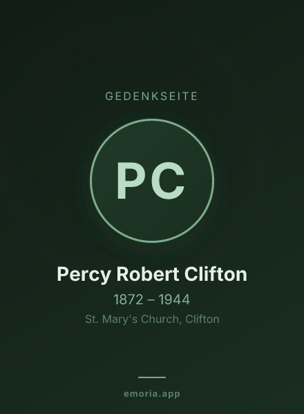 Gedenkportrait von Percy Robert Clifton