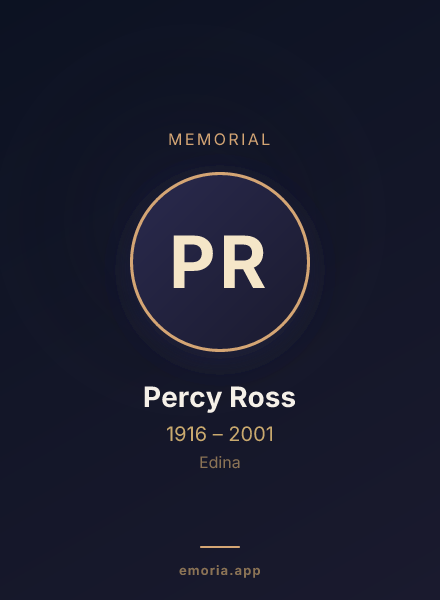 Memorial portrait of Percy Ross