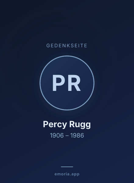 Gedenkportrait von Percy Rugg