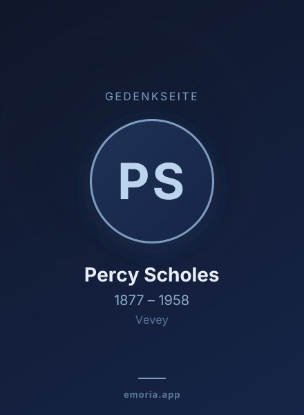 Gedenkportrait von Percy Scholes