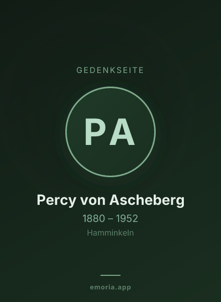 Gedenkportrait von Percy von Ascheberg