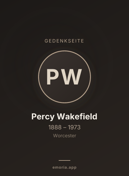 Gedenkportrait von Percy Wakefield