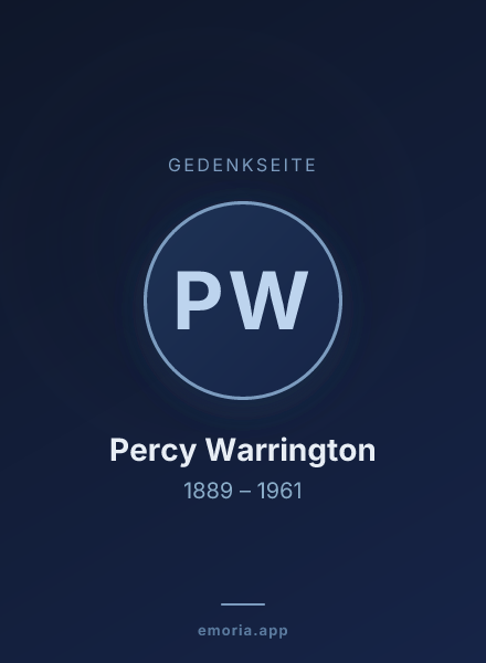 Gedenkportrait von Percy Warrington