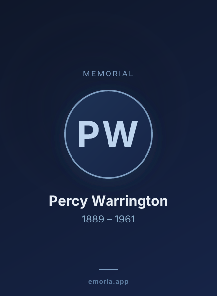 Memorial portrait of Percy Warrington