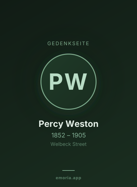 Gedenkportrait von Percy Weston