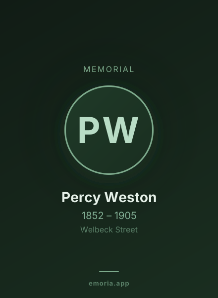 Memorial portrait of Percy Weston