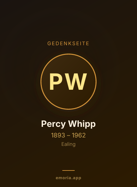 Gedenkportrait von Percy Whipp