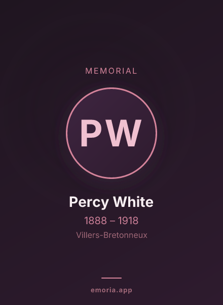 Memorial portrait of Percy White