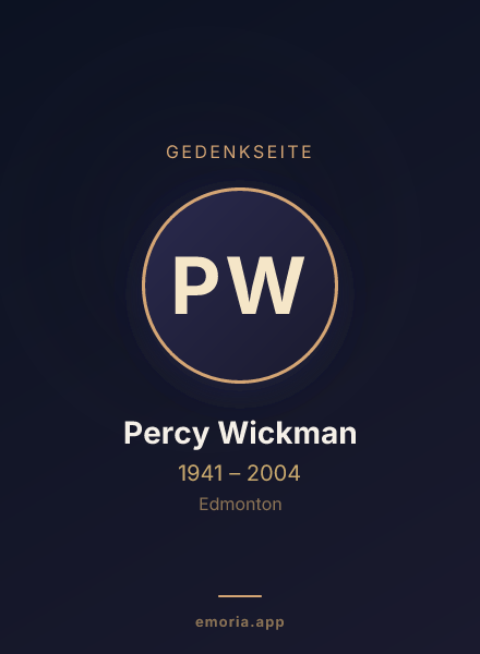 Gedenkportrait von Percy Wickman