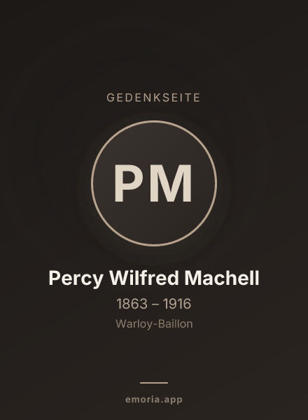 Gedenkportrait von Percy Wilfred Machell