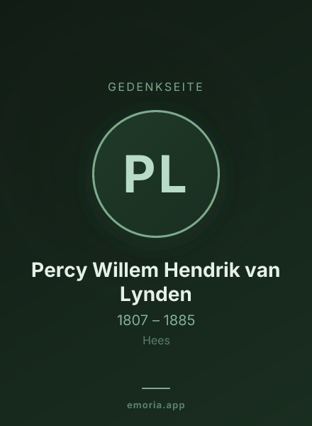 Gedenkportrait von Percy Willem Hendrik van Lynden