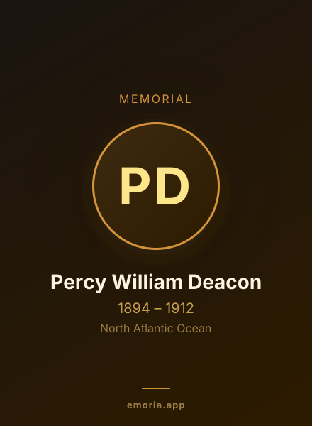 Memorial portrait of Percy William Deacon