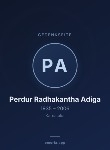 Gedenkportrait von Perdur Radhakantha Adiga