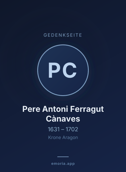 Gedenkportrait von Pere Antoni Ferragut Cànaves