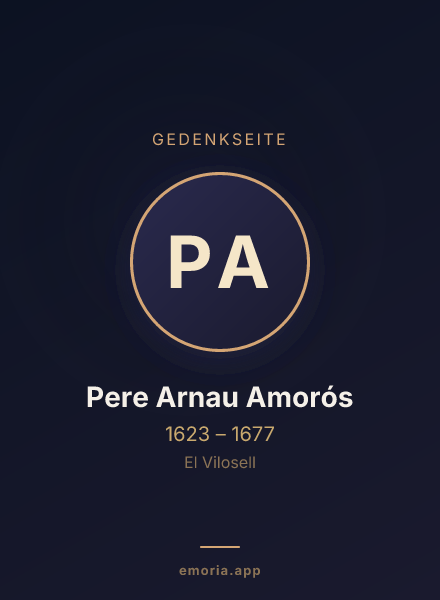 Gedenkportrait von Pere Arnau Amorós