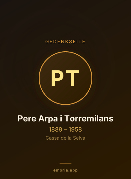 Gedenkportrait von Pere Arpa i Torremilans