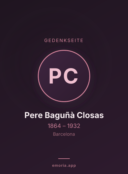 Gedenkportrait von Pere Baguñà Closas