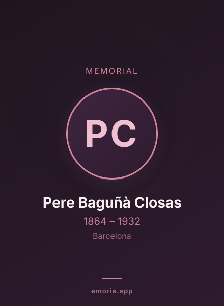 Memorial portrait of Pere Baguñà Closas