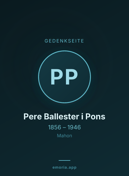 Gedenkportrait von Pere Ballester i Pons