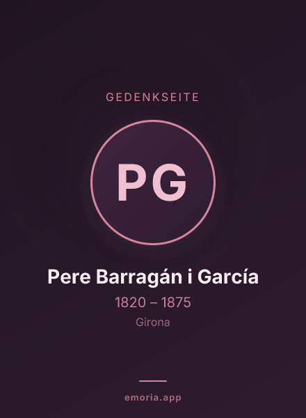 Gedenkportrait von Pere Barragán i García
