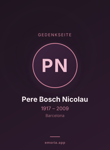 Gedenkportrait von Pere Bosch Nicolau