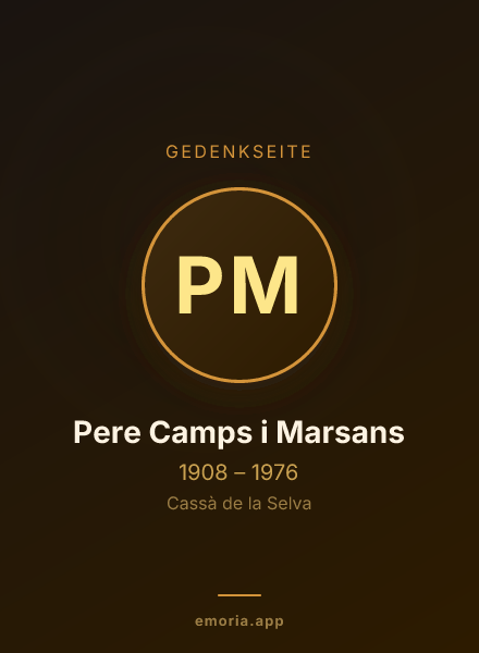 Gedenkportrait von Pere Camps i Marsans
