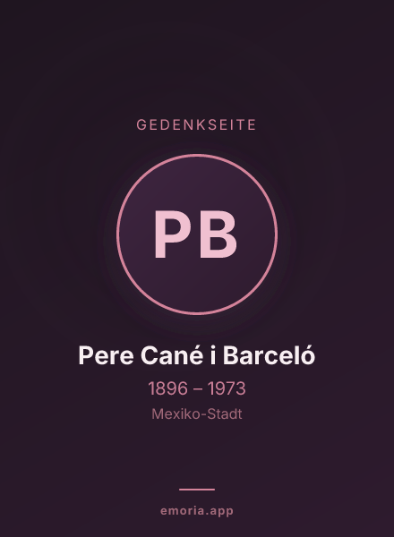 Gedenkportrait von Pere Cané i Barceló