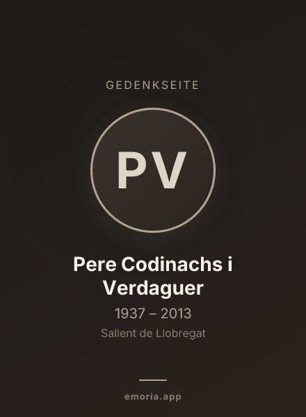 Gedenkportrait von Pere Codinachs i Verdaguer