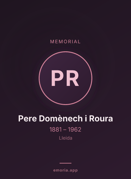 Memorial portrait of Pere Domènech i Roura