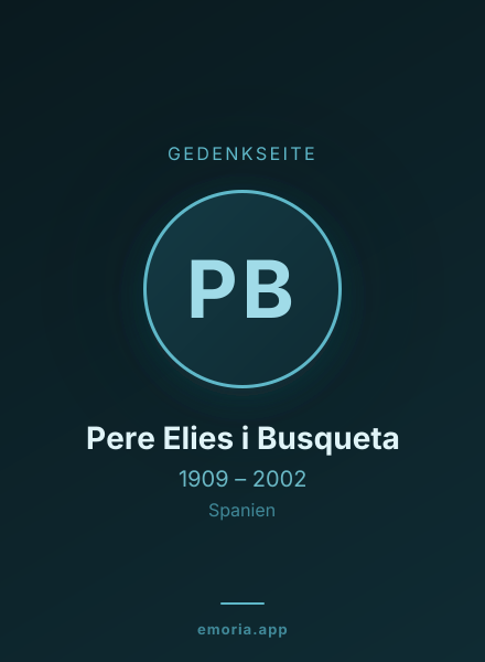 Gedenkportrait von Pere Elies i Busqueta