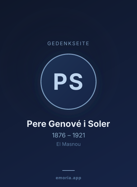 Gedenkportrait von Pere Genové i Soler