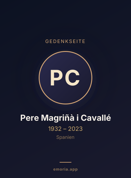 Gedenkportrait von Pere Magriñà i Cavallé