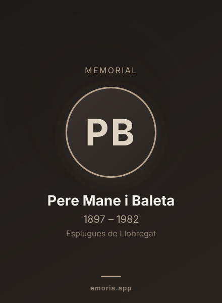 Memorial portrait of Pere Mane i Baleta