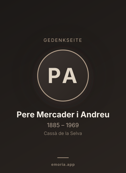 Gedenkportrait von Pere Mercader i Andreu