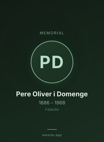Memorial portrait of Pere Oliver i Domenge